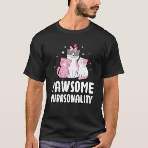 Geweldige Purrsoonlijkheid Kat Woordspeling Schatt T-shirt