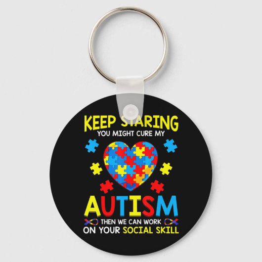 Geweldige Puzzle Piece TShirt Autism Awareness for Sleutelhanger (Voorkant)