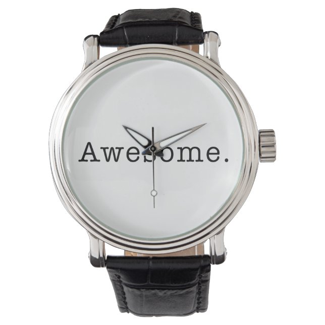 Geweldige Quote Sjabloon Blank zwart wit Horloge (Voorkant)