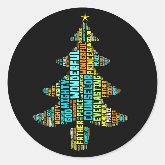 Geweldige raadsman Mighty God Prince of Peace Ronde Sticker (Voorkant)