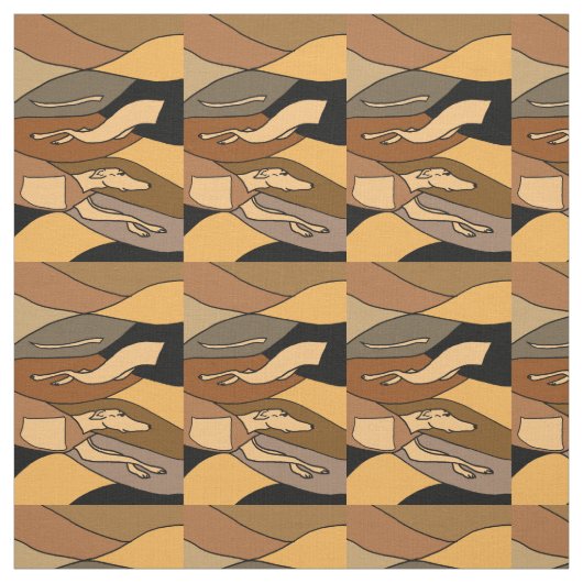 Geweldige racewindhond Abstracte kunststof Stof (Swatch)