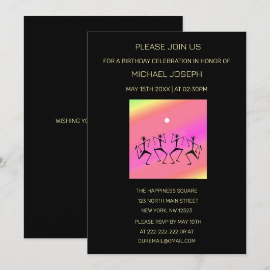 Geweldige Rainbow Celebration Dance Verjaardag Kaart (Voorkant / Achterkant)