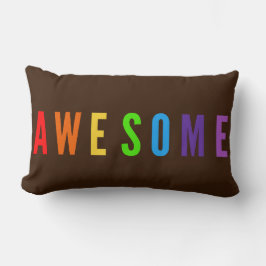 GEWELDIGE RAINBOW COLORS POTIVE HAPPY TEKST BROWN KUSSEN