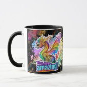 Geweldige Rainbow Soft Pastel Dragon met vleugels Mok (Links)