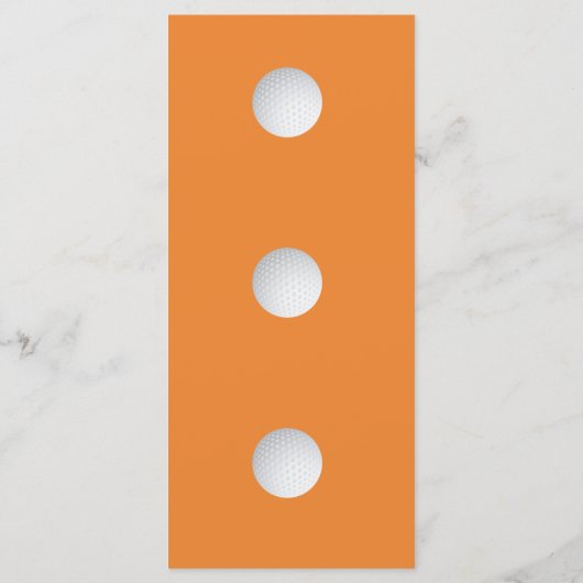 Geweldige receptie, Fabulous Ball Golfer-menu Menu (Achterkant)