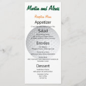 Geweldige receptie, Fabulous Ball Golfer-menu Menu (Voorkant)
