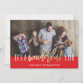 Geweldige Red Faux Folie Gold Holiday Kaart (Voorkant)