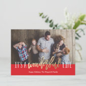 Geweldige Red Faux Folie Gold Holiday Kaart (Staand voorkant)