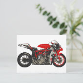 Geweldige Red Racing Motorcycle Briefkaart (Staand voorkant)