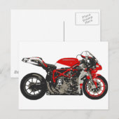 Geweldige Red Racing Motorcycle Briefkaart (Voorkant / Achterkant)