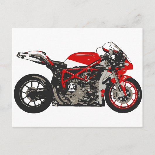 Geweldige Red Racing Motorcycle Briefkaart (Voorkant)