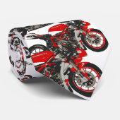 Geweldige Red Racing Motorcycle Stropdas (Opgerold)