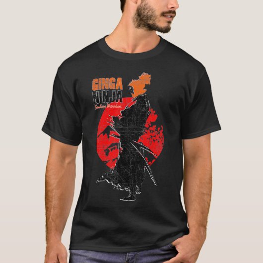 Geweldige Redhead Ginger Japanse Manga GINGA NINJA T-shirt (Voorkant)