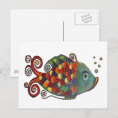 Geweldige regenboog grillige vis artsy hippie cool briefkaart (Voorkant / Achterkant)