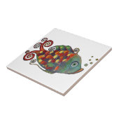 Geweldige regenboog Whimsical Fish Artsy Hippie Co Tegeltje (Zijkant)