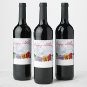 Geweldige, regenboogkerstcadeautjes wijn etiket (Flessen)