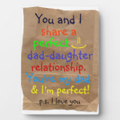 geweldige relatie van vader tot dochter plaque fotoplaat (voorkant)