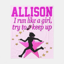 GEWELDIGE RENNEN ALS EEN MEISJE FLEECE DEKEN