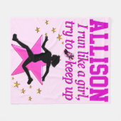 GEWELDIGE RENNEN ALS EEN MEISJE FLEECE DEKEN (Voorkant (Horizontaal))