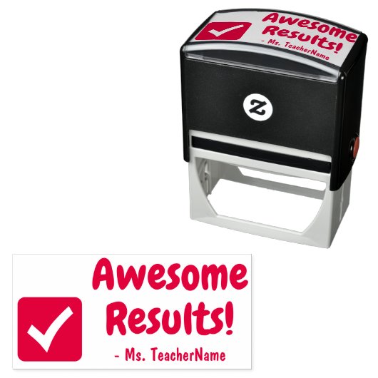 "Geweldige resultaten!" Bevestiging Rubberstempel Zelfinktende Stempel (In situ)