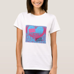 Geweldige Retro Colors Love Heart Design T-shirt