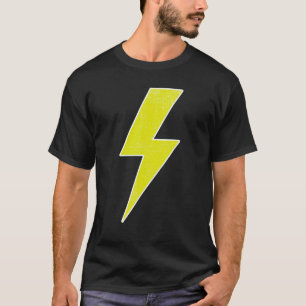 Geweldige Retro Distress YELLOW & WHITE Lightning T-shirt