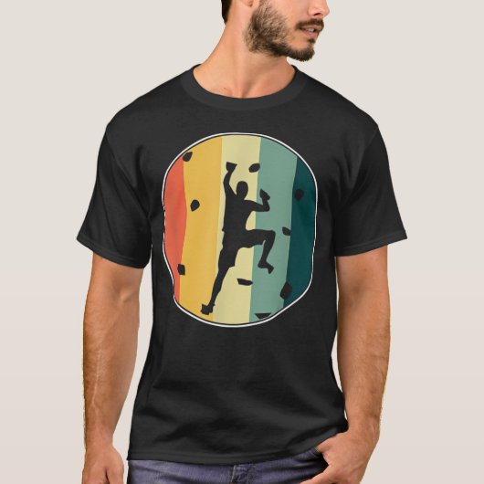 Geweldige Retro Muur Klimmer Rotsberg Klimmen  T-shirt (Voorkant)