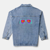 Geweldige Retro Neon 80 Zonnezonnebril Denim Jacket (Achterkant)