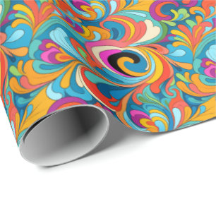 Geweldige retro tegelpatroon cadeaupapier