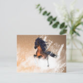 Geweldige rijpaard met blauwe manie briefkaart (Staand voorkant)