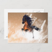 Geweldige rijpaard met blauwe manie briefkaart (Voorkant / Achterkant)