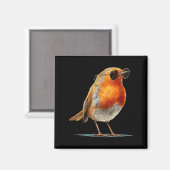 Geweldige Robin-vogel met bril en veren Magneet (Voorkant / Achterkant)