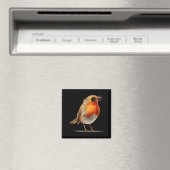 Geweldige Robin-vogel met bril en veren Magneet (Insitu (Vaatwasser))