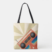 Geweldige Rode Boom Box Tote Bag (Achterkant)