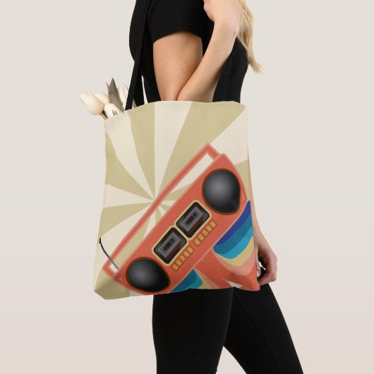 Geweldige Rode Boom Box Tote Bag (Dichtbij)