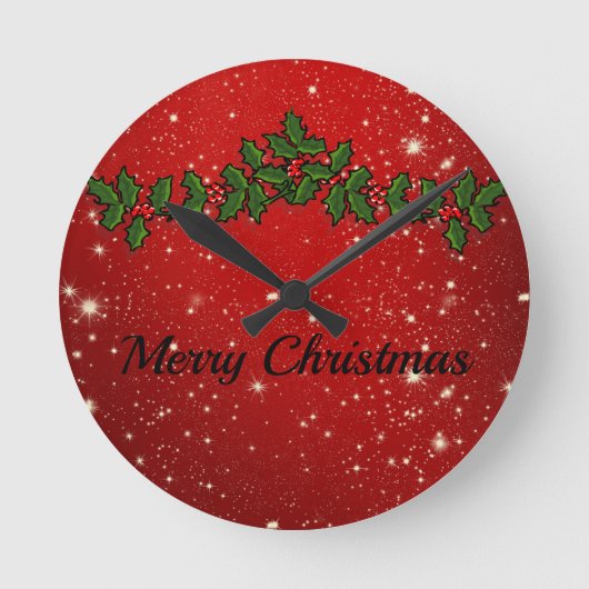 Geweldige rode, compacte, ongekende kerstmis ronde klok (Voorkant)