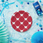 Geweldige rode en witte liefdesharten papieren bordje (Feest)