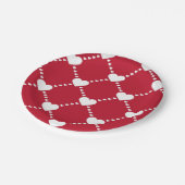 Geweldige rode en witte liefdesharten papieren bordje (Gekanteld)