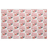 GEWELDIGE RODE FELLE CHEERLEADER GEPERSONALISEERDE STOF (Fat Quarter)