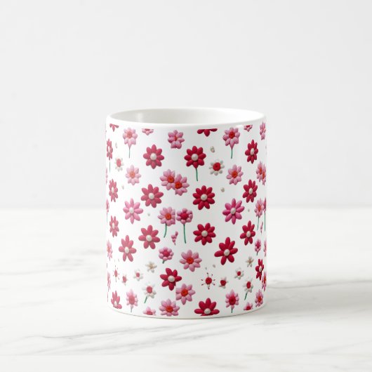 Geweldige rood en wit bloemmotief Mok (Center)