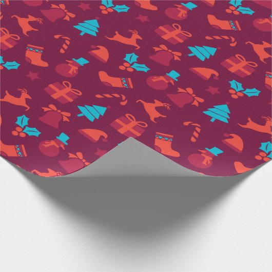 Geweldige rood kerstcadeau inpakpapier (Hoek)