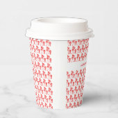 Geweldige, rood silhouet, vrolijke dans papieren bekers (Rechts)