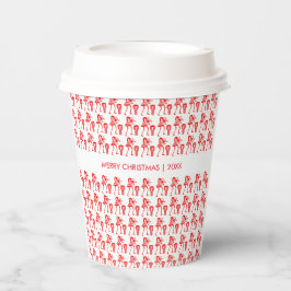 Geweldige, rood silhouet, vrolijke dans papieren bekers