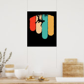 Geweldige rotsklimmer van de Retrobergbeklimmer Poster (Keuken)