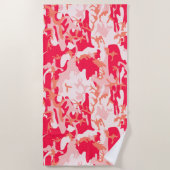 Geweldige roze camouflage Patroon Strandlaken (Voorkant)