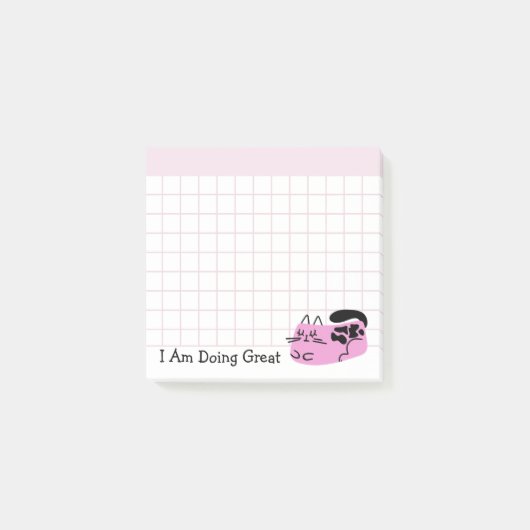 Geweldige Roze Doodlekat Post-it® Notes (Voorkant)