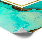 Geweldige roze en Turquoise Abstracte Waterverf Poster (Hoek)