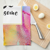 Geweldige roze en Turquoise Abstracte Waterverf Theedoek (Quarter Fold)