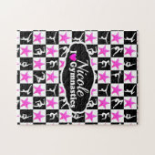 GEWELDIGE ROZE EN ZWARTE GYMNASTIEK ONTWERP LEGPUZZEL (Horizontaal)