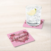 Geweldige Roze Hart Valentijn Onderzetter Set (Insitu)